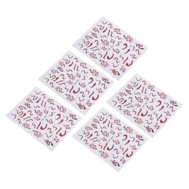 Imagem de Dioche Adesivos para Arte Em Unhas, Decalques de Manicure Em Relevo, Adesivos Autoadesivos para Unhas, para Mulheres, Meninas, Salão de Beleza, Conjunto de 5 Peças, Material de Papel