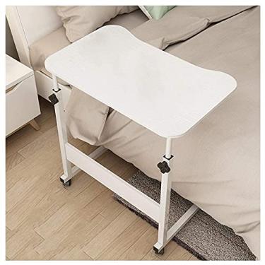 Imagem de Mesa de computador móvel, mesa para laptop, estação de trabalho, mesa de trabalho com altura ajustável, mesa lateral para escritório em casa (cor preta nogueira)