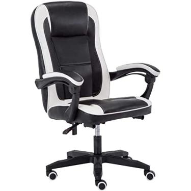 Imagem de Cadeira de escritório massagem cadeira de jogos de computador elevatória cadeira giratória inclinada cadeira de escritório de corrida ergonômica cadeira de jogo de massagem na cintura (cor: preto