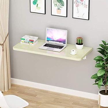 Imagem de Mesa de parede montada na parede, mesa dobrável para computador, mesa de folha suspensa montada na parede, mesa de jantar de cozinha, para escritório/lavanderia (cor: cor de madeira, tamanho: 80 * 50