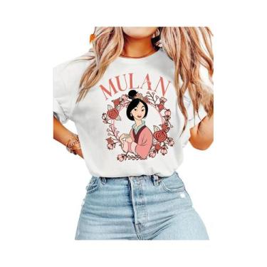 Imagem de Camiseta Unissex Oversized Disney Mulan Espada Flor De Cerejeira Vinta