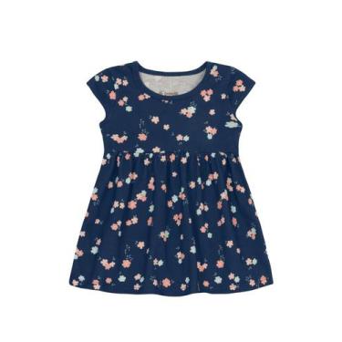 Imagem de Vestido infantil menina de florzinhas Brandili -Azul, 2, Azul