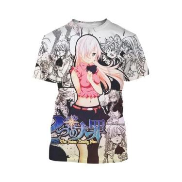 Imagem de Camiseta De Verão Com Personagem De Anime Impressa Em 3D Design Criati