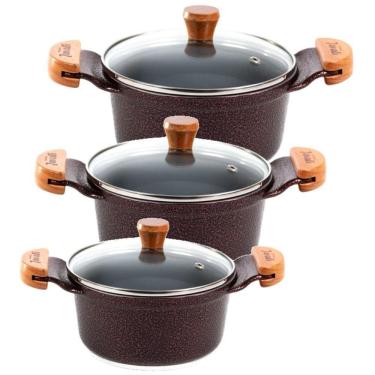 Imagem de Jogo Panela Cereja Antiaderente Cerâmica Javali Am 26 A 30