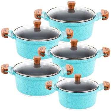 Imagem de Jogo Panela Azul Antiaderente Cerâmica Javali Am 16 A 24