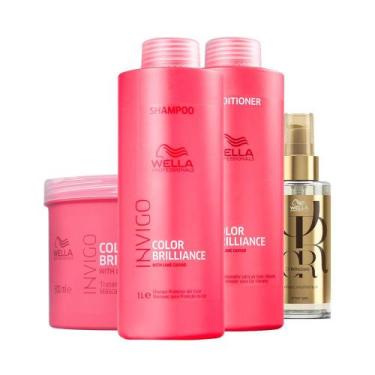 Imagem de Kit Wella Pro Inv Brilliance Sh 1l e Cd 1l e Masc 500 e Oil 100 - Well
