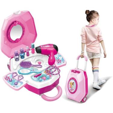 Imagem de Maleta Dia De Beleza 2 Em 1 Penteadeira E Acessórios - Dm Toys, Rosa
