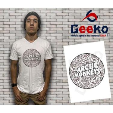 Imagem de Camiseta Arctic Monkeys Indie Alternativo Rock Geeko, Branca gola v, P