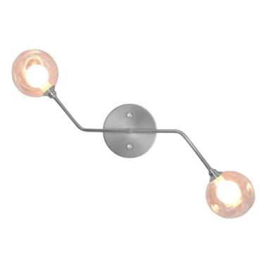 Imagem de Arandela Aro Prata Jabuticaba Globo de Vidro Harmony Ambar - MARRYLUZ