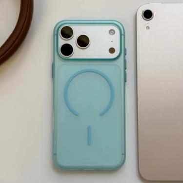 Imagem de Capa de luxo transparente com carregamento para iPhone Air 16 15 14 13 12 Pro Max Plus (para iPhone 16 Pro Max/Azul)