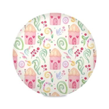 Imagem de Wassud Jogo americano tapetes de mesa redondos para cozinha e jantar tapetes laváveis resistentes ao calor decoração de mesa 39 cm