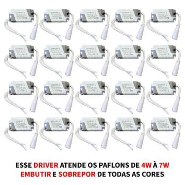 Imagem de 20 Driver Led Reator Fonte Para Plafon 4W A 6W (7W) Bivolt - Speed