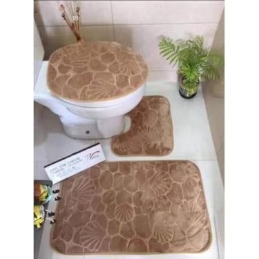 Imagem de Tapete Jogo De Banheiro 3 Pçs Liso (caramelo)