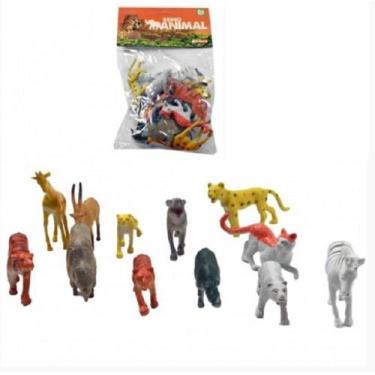 Imagem de Kit 12 Animais Selvagens Reino Animal Tigre Urso Zebra - Ark Toys, 12 