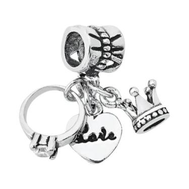 Imagem de Colar E Pulseira De Charme Coroa De Princesa Em Prata Esterlina 925 Co