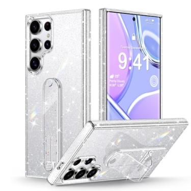 Imagem de Silverback Capa para Samsung Galaxy S24 Ultra com alça de pulso, capa de telefone com glitter com suporte ajustável para o dedo, capa protetora para celular feminina e meninas para Galaxy S24 Ultra