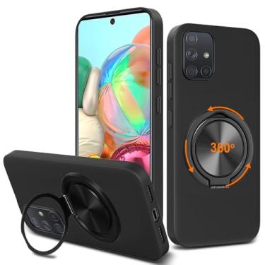 Imagem de Capa de celular compatível com Samsung Galaxy A71 5G Series 5G, suporte giratório de 360°, capa protetora de TPU (poliuretano termoplástico) para Samsung A71 5G 2020 [não serve para A71 5G UW/A71 4G