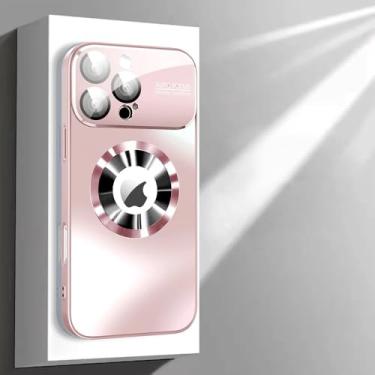 Imagem de Capa magnética com janela grande e elegante para iPhone 17 16 15 14 13 12 11 Pro Max Plus, protetora e com carregamento sem fio