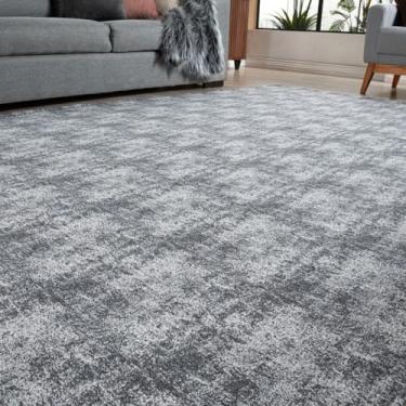 Imagem de Tapete Moderno Elegante 2.00m x 2.50m - Antiderrapante para Quarto, Sala e Escritório, Design Sofisticado para Decoração Interior (Mesclado Cinza,3,00 X 2,00)