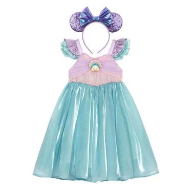 Imagem de Vestido De Princesa Ariel Da Pequena Sereia Para Meninas, Fantasia Cas