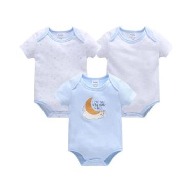 Imagem de Conjunto De 3 Peças De Roupa De Verão Para Recém-Nascidos: Body De Alg