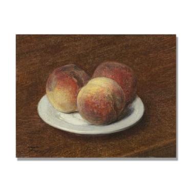 Imagem de NHLDZYH Vintage Fruta Ainda Vida Tela Retro Frutas Motivo Estilo Country Decoração de Parede para Cozinha e Sala de Jantar. A75. 80 x 105 cm. Apenas Tela