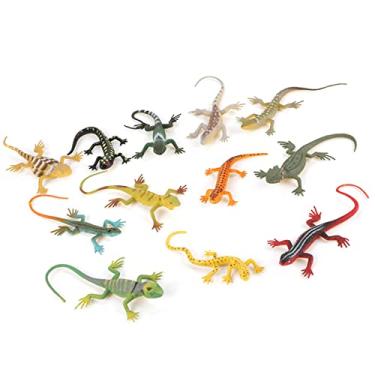 Imagem de Naroote Conjunto de Modelo de Lagarto Realista Colorido para Crianças, Ferramentas de Ensino Em Sala de Aula, 12 Peças de Brinquedos de Animais de Plástico para Crianças, Conjunto de Brinquedos Educativos Infantis