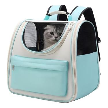 Imagem de Mochila Reforzada Transporte Pet: Para Cães e Gatos – Resistente, Confortável para Passeios Diários(Verde)