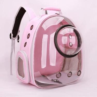 Imagem de Mochila Pet Transparente: Visão Panorâmica – Transporte Gato/Cachorro – Confortável e Prática para Deslocamentos(WG891 Rosa)