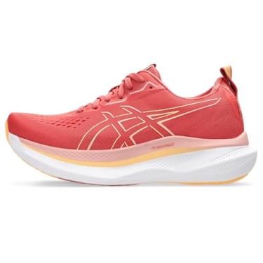 Imagem de ASICS Tênis de corrida feminino GLIDERIDE MAX, Argila rosa escuro/brilho laranja, 6 Wide