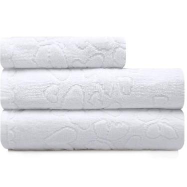 Imagem de Jogo de Toalhas 3 Peças Banho e Rosto Döhler 100% Algodão Aveludada Ro