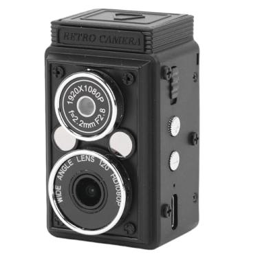 Imagem de Asixxsix Câmera de Lente Dupla, Câmera Digital Retro HD de 12MP 1080P Com Tela de 0,85 Polegadas, Lente Grande Angular Com Foco Automático, 6 Efeitos de Filtro, Bateria de 1000mAh para