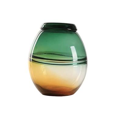 Imagem de Vaso de vidro espesso transparente com cor gradiente americano, dispositivo de flores hidropônicas para casa, modelo, quarto, decoração macia, vasos de flores (A)