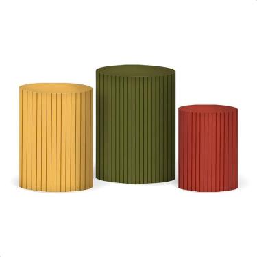 Imagem de Trio Capas Cilindro Festa P M G - Veste Fáci - Tons Terrosos