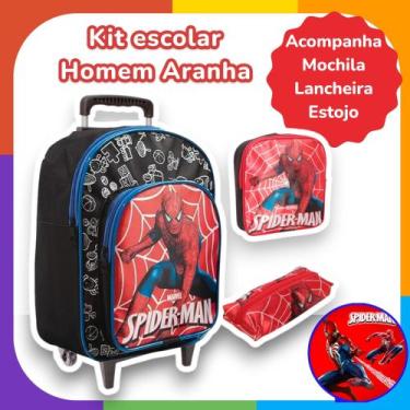 Imagem de Bolsa Escolar Menino Rodinha Spider Man Passeio Resistente - TOYS 2U