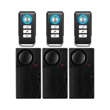 Imagem de Alarme De Vibração Sem Fio 110dB Para Porta E Janela Com Controle Remo