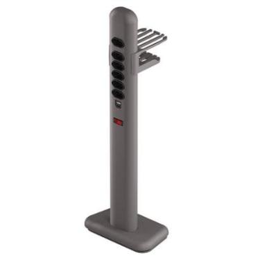 Imagem de Extensão Elétrica Octoo Totem Easyplug, 6 Tomadas, 2 USB, Suporte para Smartphone, Bivolt-Unissex