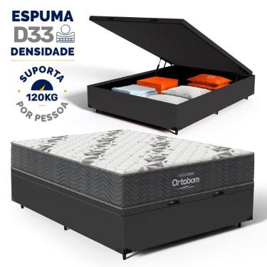 Imagem de Cama Box Baú com Colchão de Espuma D33 Ortobom Airtech 100 Casal 138cm