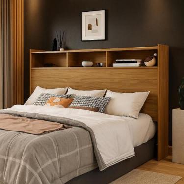 Imagem de Cabeceira Box Cama Casal 1,40 Melissa Com Prateleira e Nicho para Quar