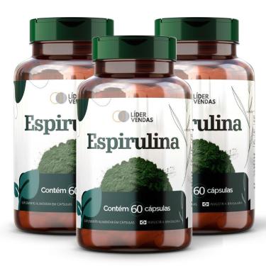 Imagem de Espirulina 500mg 60 Cápsulas: 3 Potes Descubra A Superalga Que Vai Turbinar Sua Saúde E Imunidade!