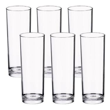 Imagem de Jogo De Copos 6 Peças Long Drink Plástico Festas Eventos Top Cor:transparente