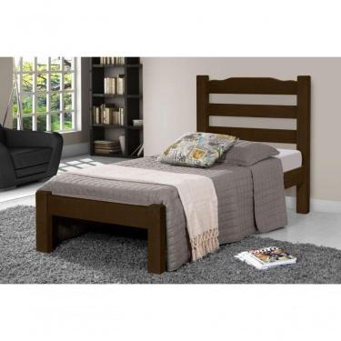 Imagem de Cama de Solteiro Veneza de Madeira Maciça Tauari Castanho