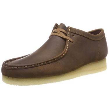 Imagem de Clarks ORIGINALS Sapato masculino Derby com cadarço, Couro marrom com cera de abelha, 9.5 UK