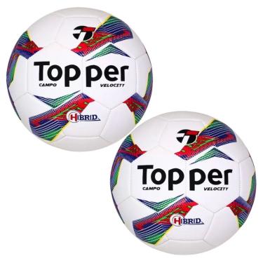 Imagem de Kit 02 Bola De Futebol Campo Topper Velocity Hibrid