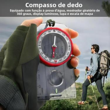Imagem de Bússola Direcional Iluminada À Prova d'Água Com Corda Para Pendurar E 