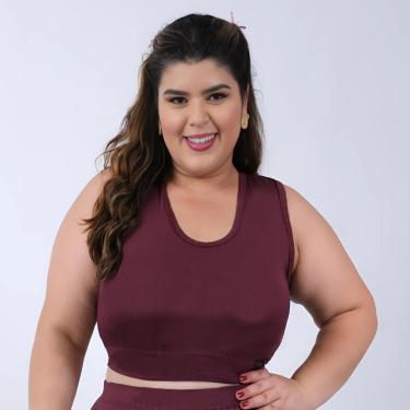 Imagem de Top Fitness Plus Size Feminino Suplex Nadador Sustentação-Feminino