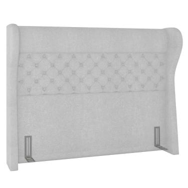 Imagem de Cabeceira Cama Box Casal Queen 160cm Trinidad P02 Boucle Branco - Mpozenato