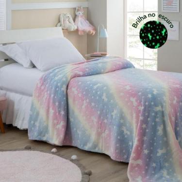 Imagem de Cobertor manta infantil brilha no escuro fleece fluorescente magica - 