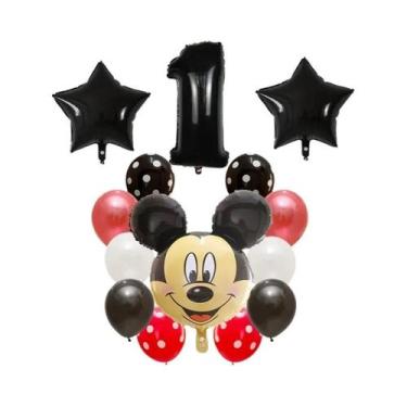 Imagem de Balões Mickey E Minnie Mouse 14pcs Balões De Número Em Folha De Látex 