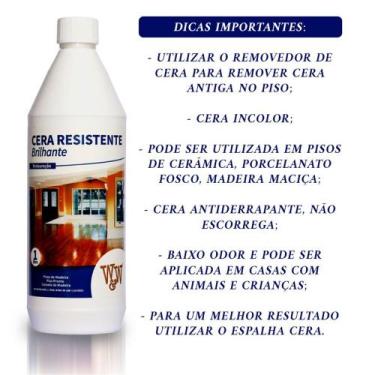 Imagem de Cera resistente para piso madeira brilhante w&w 1l